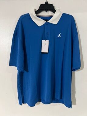 Jordan Men’s Royal Blue Polo with White Collar Sz L